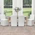 Diane Performance Dining Side Chair with Casters - White Upholstered Dining Chair | Modern Dining Chairs | Kinwell Furniture | Performance Fabric Dining Chairs